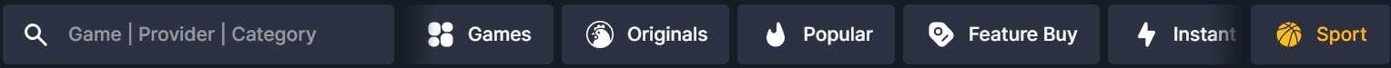 Game categories navigation